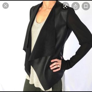 Zara Cardigan with Faux Leather Panels